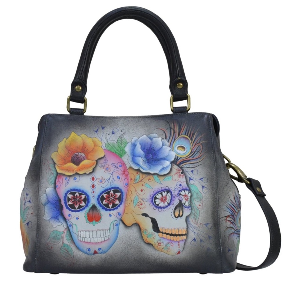 ANUSCHKA Multi Compartment Satchel Calaveras de Azúcar Style